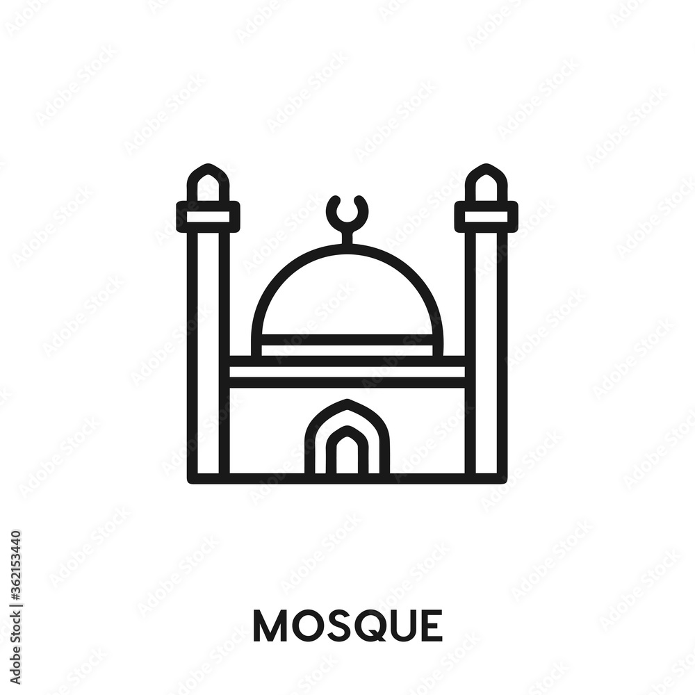 mosque vector icon. mosque sign symbol. Modern simple icon element for your design mosque vector icon. mosque sign symbol. Modern simple icon element for your design