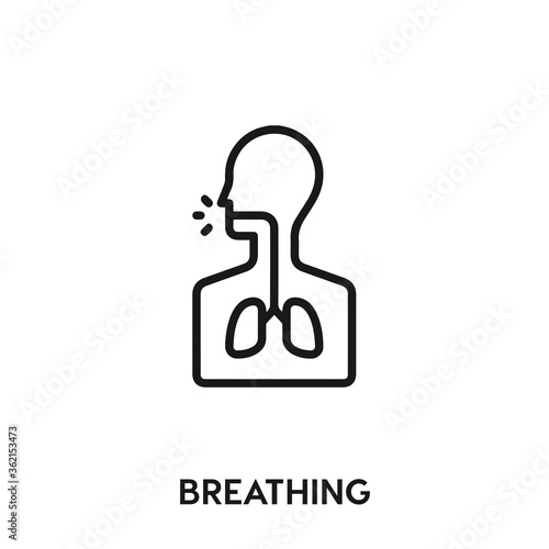 breathing vector icon. respiratory sign symbol. Modern simple icon element for your design