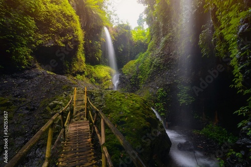 Curug Aseupan. Beautiful waterfalls in Bandung, West java Indonesia. 