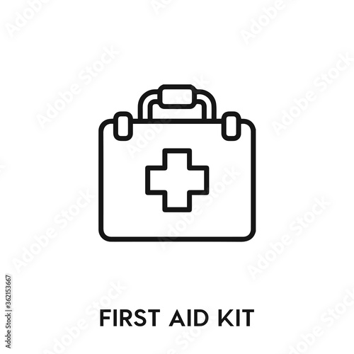 first aid kit vector icon. first aid kit sign symbol. Modern simple icon element for your design