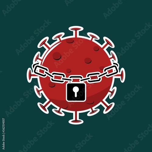 Virus in prison, locked. Illustration vector