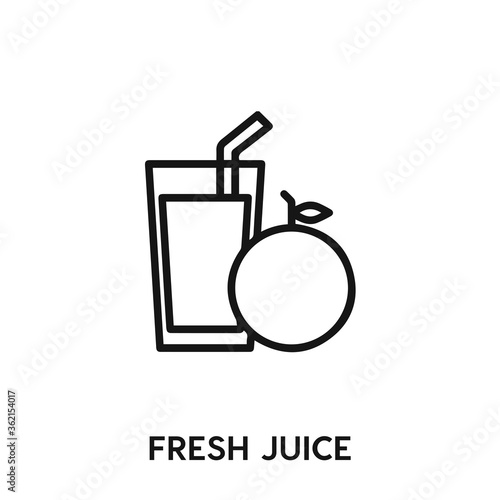 fresh juice vector icon. fresh juice sign symbol. Modern simple icon element for your design