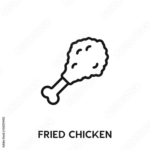 fried chicken icon vector. fried chicken icon vector symbol illustration. Modern simple vector icon for your design. fried chicken leg icon vector	