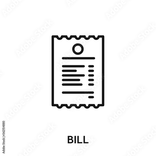 bill vector icon. bill sign symbol. Modern simple icon element for your design