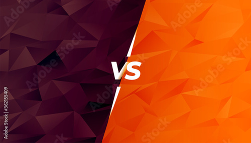 comparison or battle versus screen in low poly style