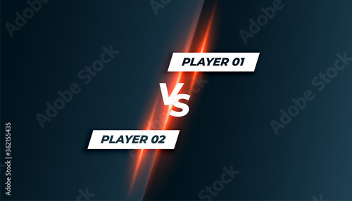 sport or game competition versus vs screen background