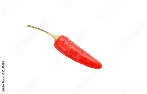 Red chilli pepper isolated on white background. Spicy hot vegetable
