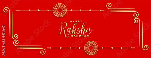 traditional indian raksha bandhan festival red banner design