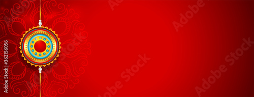 lovely red happy raksha bandhan banner with text space