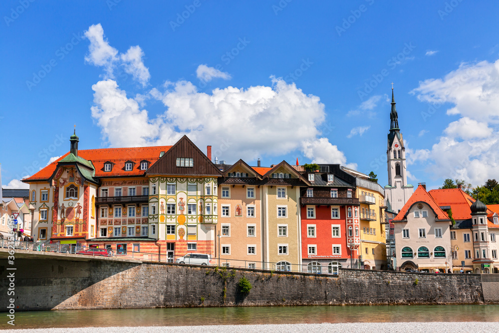 Beautiful buildings in Bad Tolz, Germany