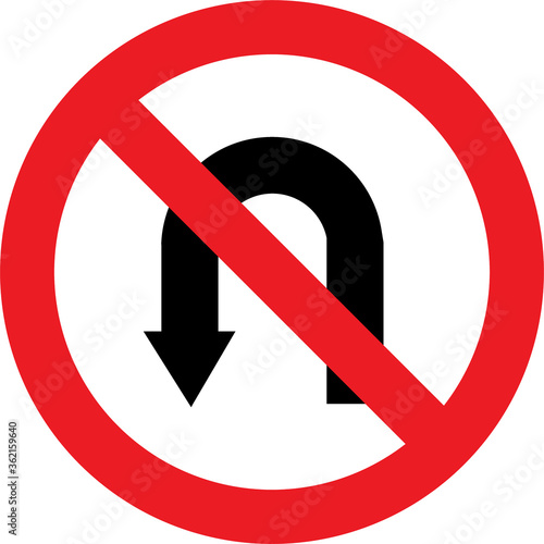 No U-turn sign
