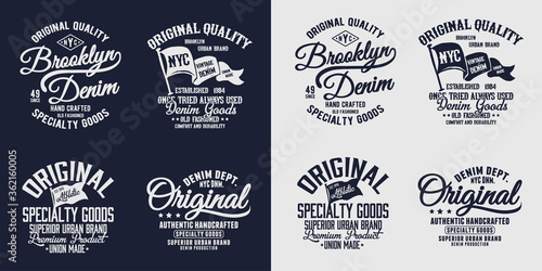 Set of vector vintage print design, for t-shirt graphics and other uses.