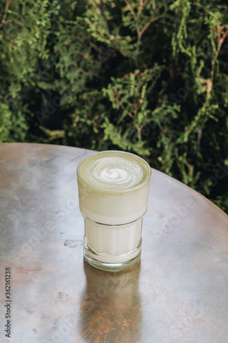 
matcha tea on the table