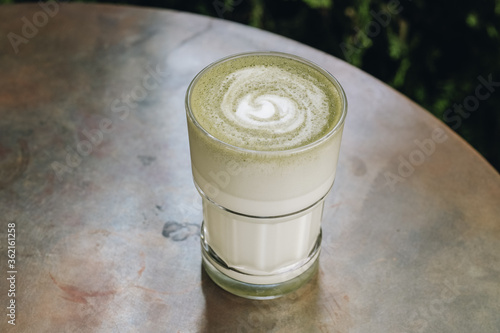 
matcha tea on the table