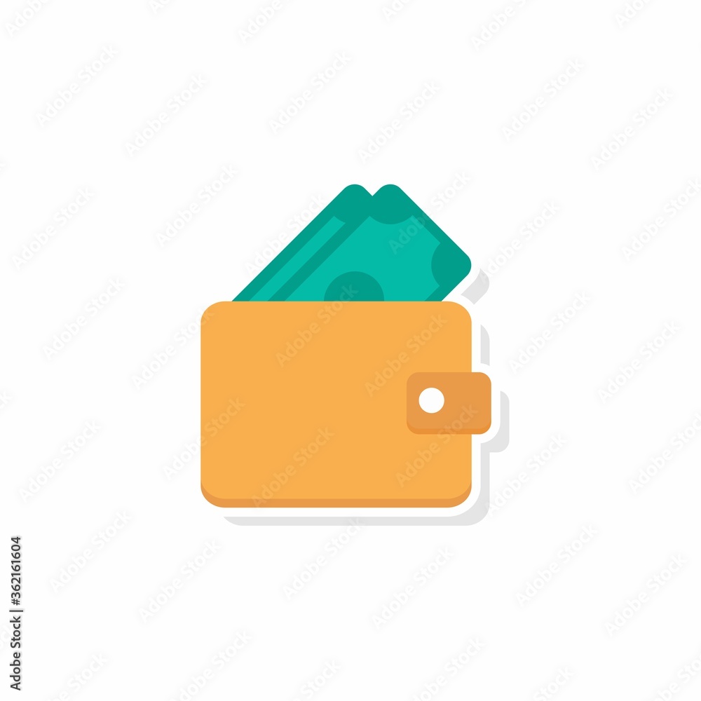 Wallet,Pay cash - White Stroke+Shadow and dollar icon vector isolated. Flat style vector illustration. Wallet,Pay cash - White Stroke+Shadow and dollar icon vector isolated. Flat style vector illustration.