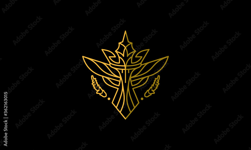 crown bird luxury line art logo icon vector symbol crown bird luxury line art logo icon vector symbol