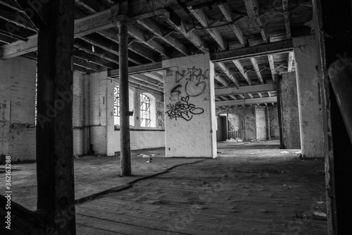 derelict factory in monochrome 
