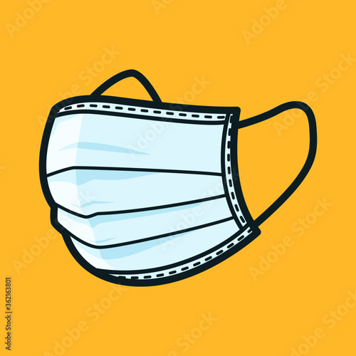 Medical face mask. Hospital or pollution protect face masking. Vector illustration