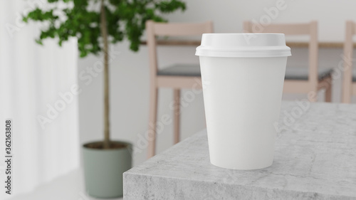 Paper coffee cups takeaway mock-up for branding. © ijeab