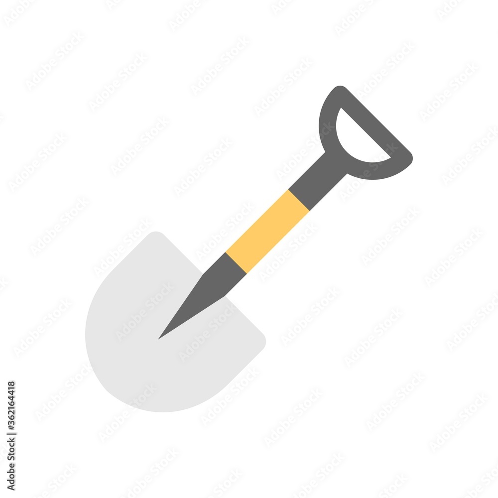Shovel icon illustration in flat design style. Digging sign. Shovel icon illustration in flat design style. Digging sign.