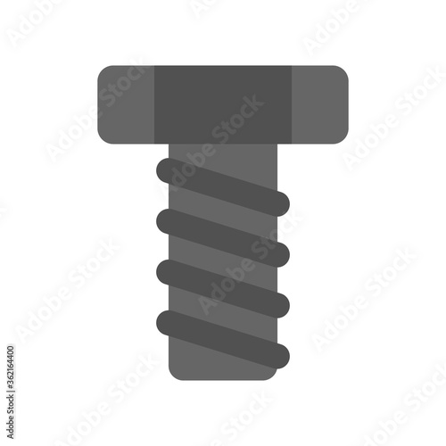 Screw icon illustration in flat design style. Bolt, nuts symbol.