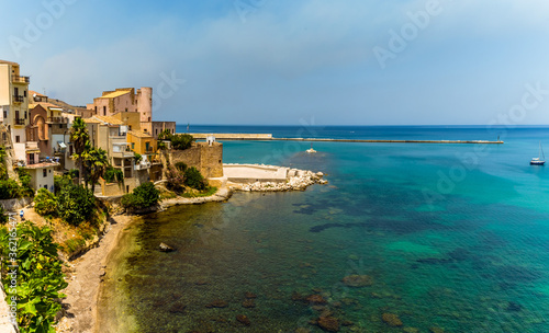 The ancient castle of  Castellammare del Golfo, Sicily in the summertime © Nicola