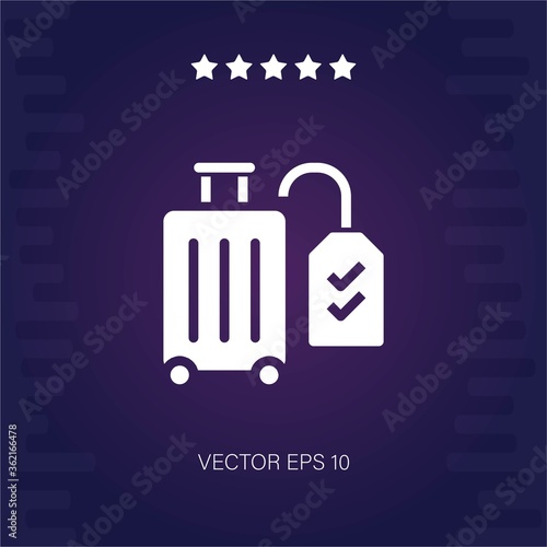 luggage confirm vector icon