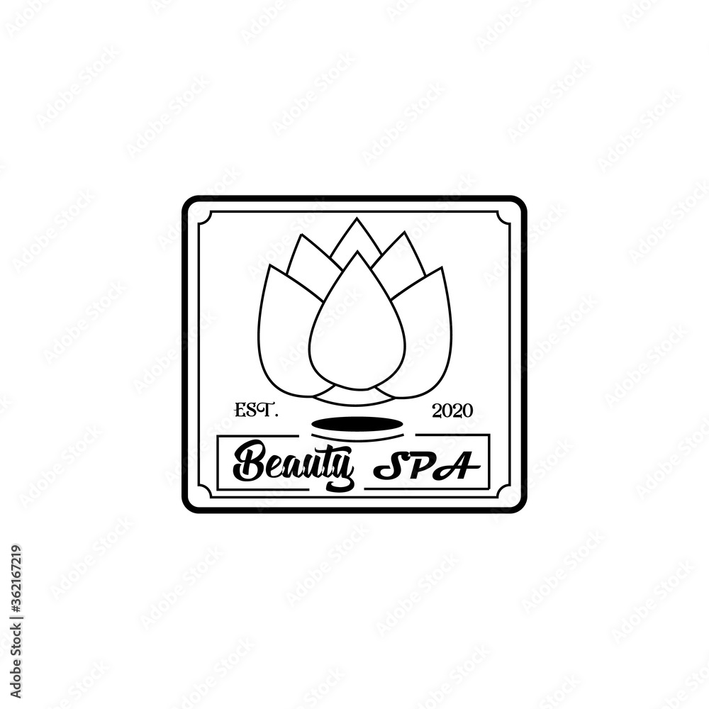 Vector logo design of Lotus for Beauty SPA. Stock Vector | Adobe Stock