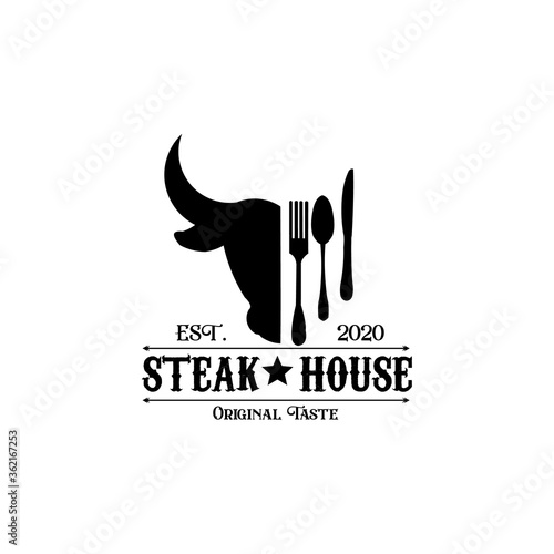 Retro vintage design Steak House of quality Steak for Steak House.