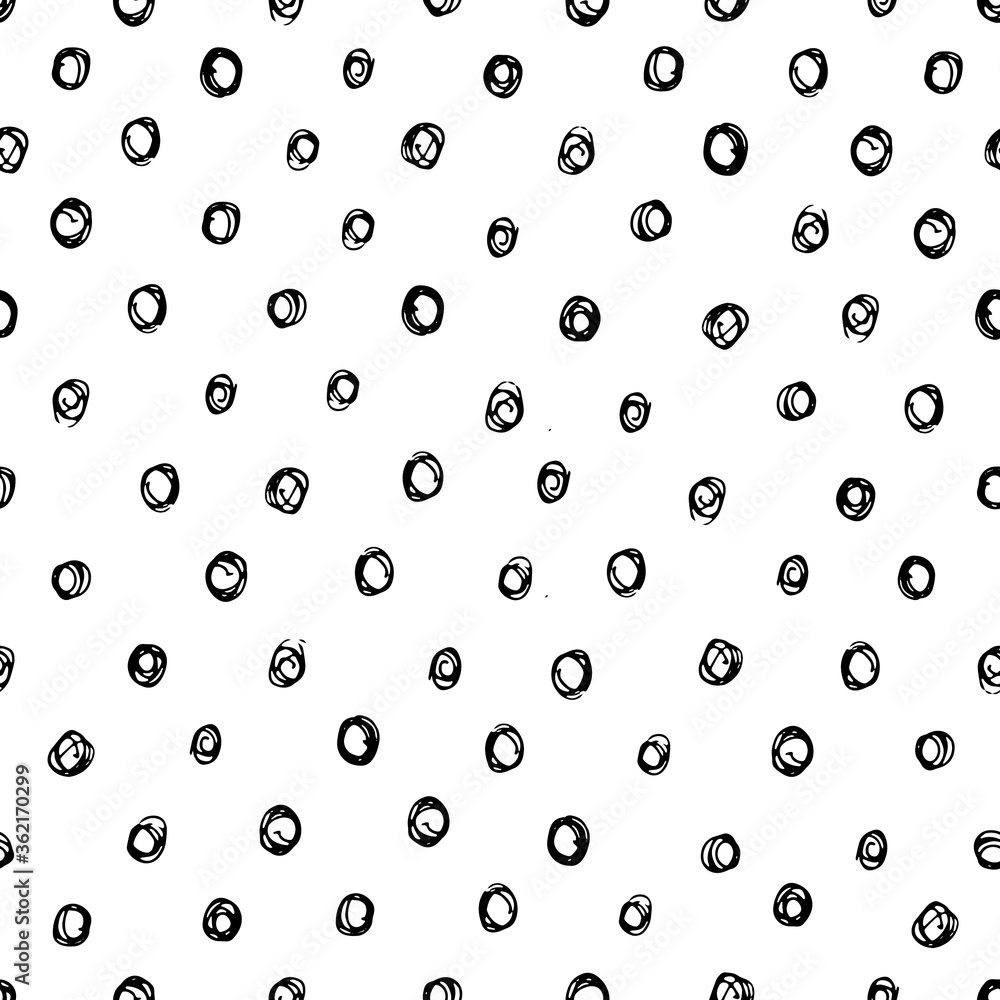 cute seamless pattern created from hand drawn small circles, polka dot print. Good for textile, fabric, stationery, scrapbook, wallpaper, wrapping paper, etc. 
