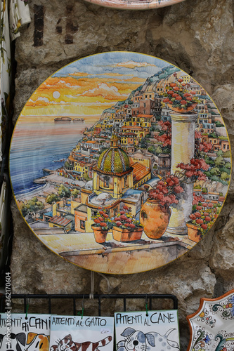 Painted plate in Amalfi, Italy