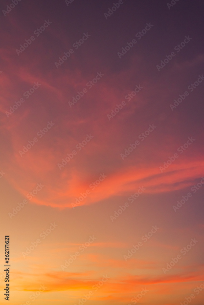 red sky with clouds vertical