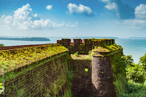 Aguada Fort - North Goa - Seventeenth-century Portuguese fort standing in Goa, India, on Sinquerim Beach photo