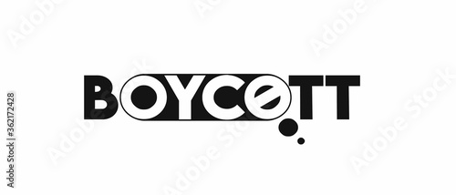 Boycott! text on a white background. , vector illustration
