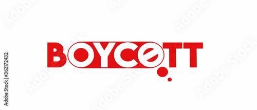 Boycott! text on a white background. , vector illustration