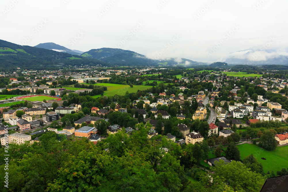 Aerial view of Salzburg City, Austria