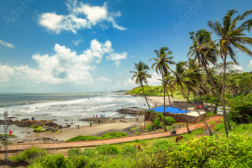 Beautiful Anjuna Beach of Goa, Famous tourist destination, Goa, India