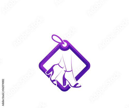 Woman shoes fashion logo design template