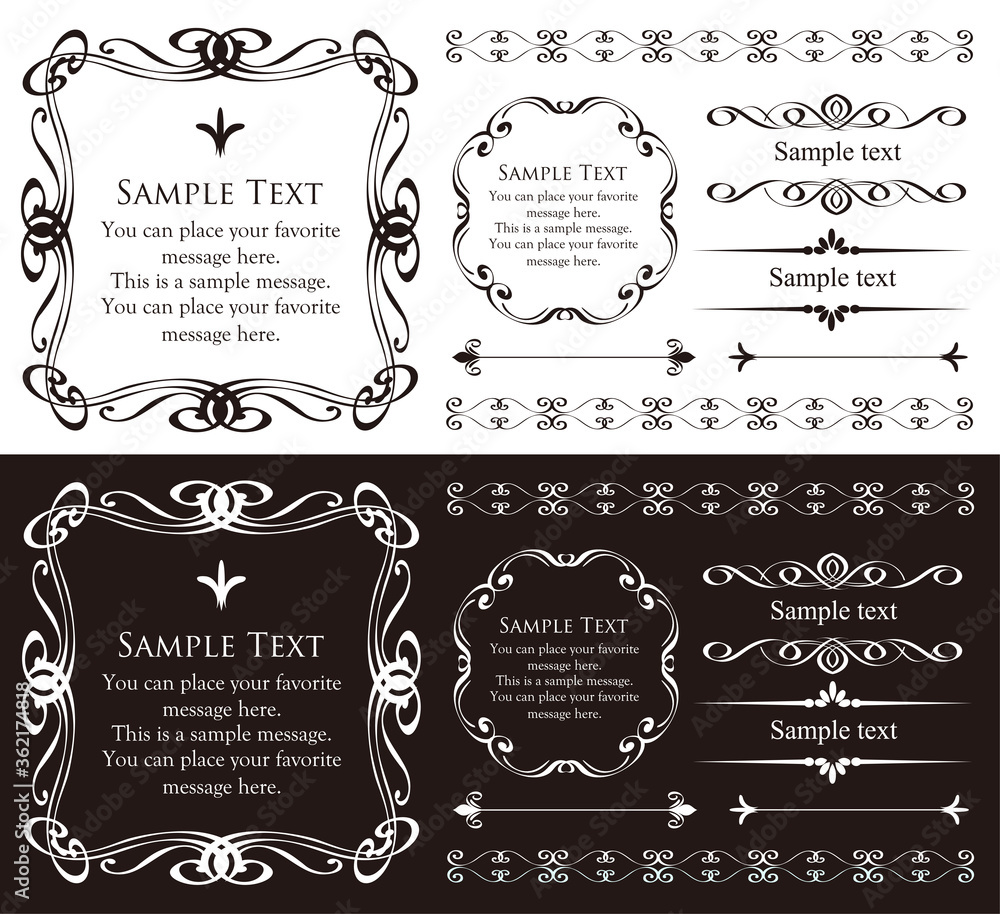 ハロウィンのフレーム素材、10月、アンティークな装飾、ビンテージな模様、植物のツタ	
