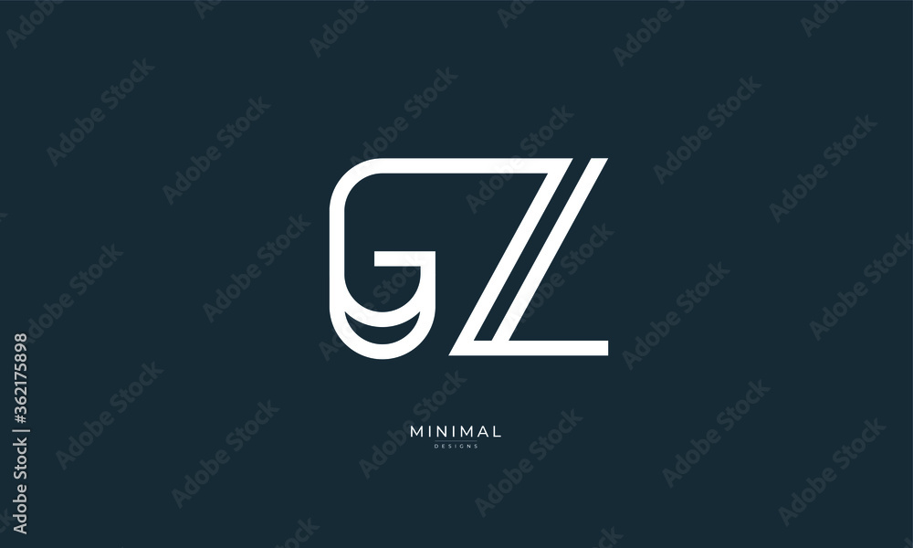 Alphabet letter icon logo GZ Alphabet letter icon logo GZ