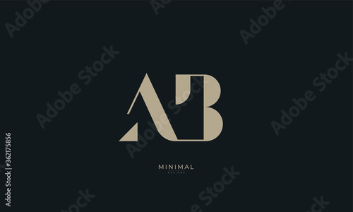 Alphabet letter icon logo AB