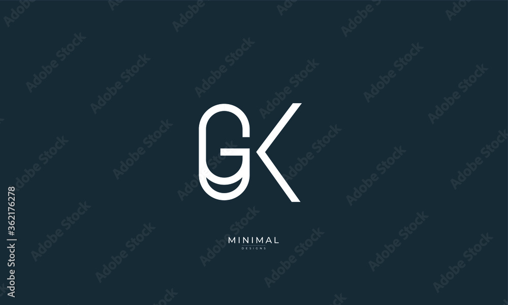 Alphabet letter icon logo GK Alphabet letter icon logo GK