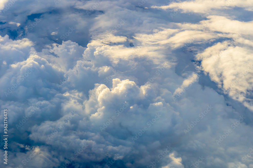 Beautiful cloud on blue sky see from airplane window. Beautiful cloud on blue sky see from airplane window.