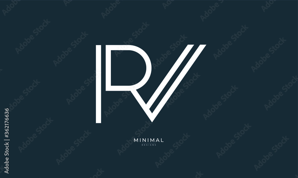 Alphabet letter icon logo RV Alphabet letter icon logo RV