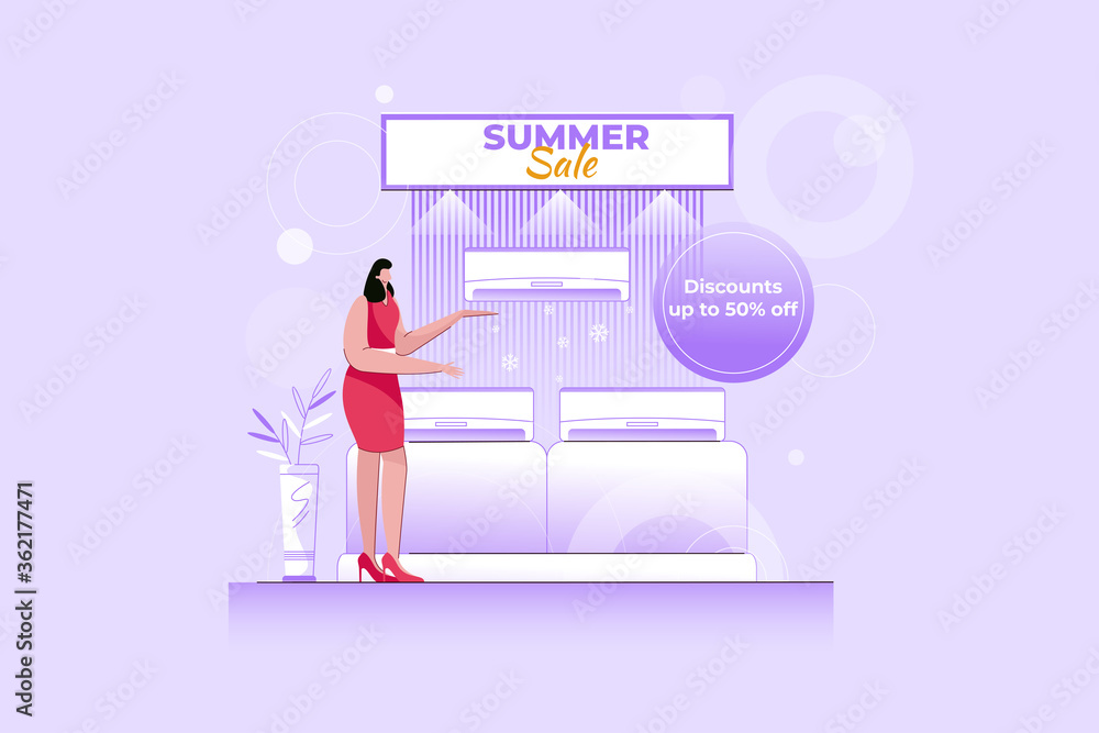 Summer Sale Announcement - Flat Vector Illustration Summer Sale Announcement - Flat Vector Illustration