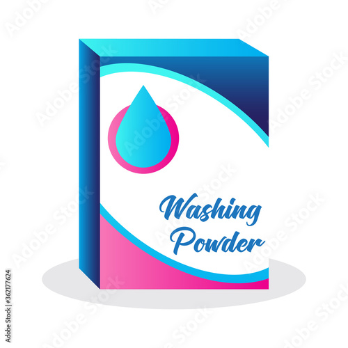 powder detergent box on white background. vector illustration