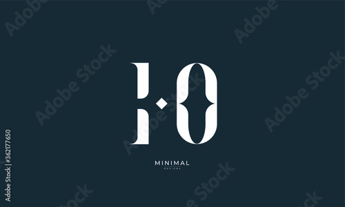 Alphabet letter icon logo HO
