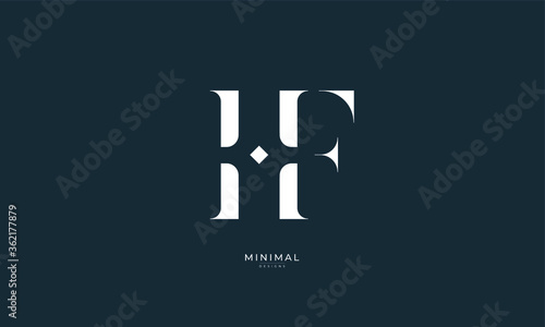 Alphabet letter icon logo HF