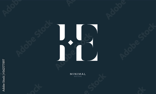 Alphabet letter icon logo HE