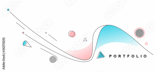 Abstract banner line art poster with space of your text, vector illustration Design.